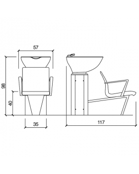 Парикмахерская мойка "Wash Inn Ecoblack"