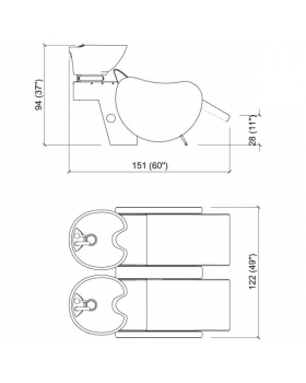 Мойка парикмахерская "MAMBOWASH 2P E"
