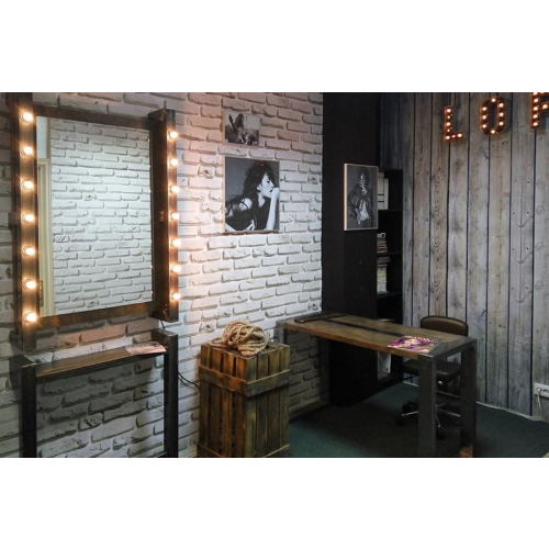 Мужское барбер зеркало "Andres" (с подставкой и подсветкой)